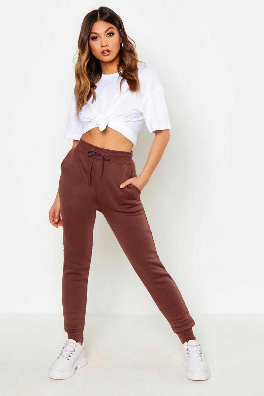 Taupe Basic Regular Fit Joggers image number 1