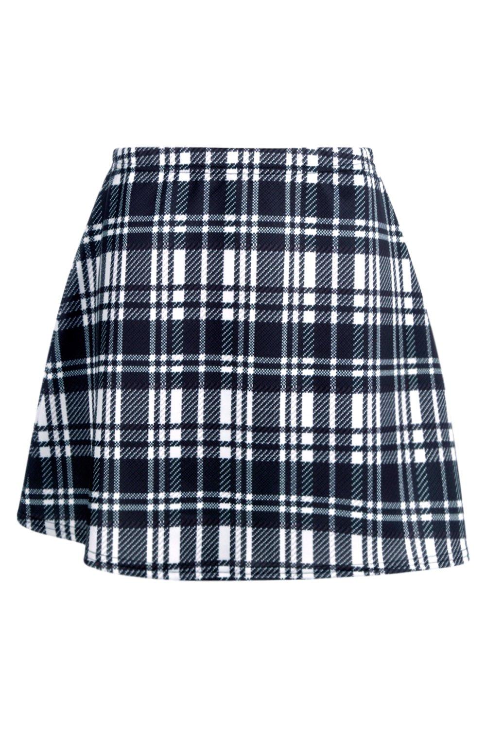 Monochrome check a discount line mini skirt