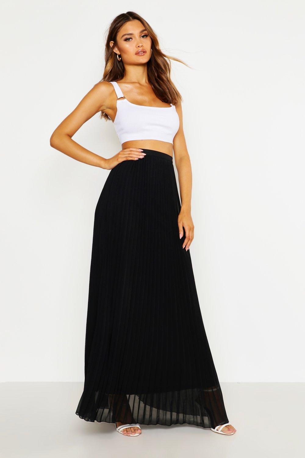 black chiffon maxi skirt uk