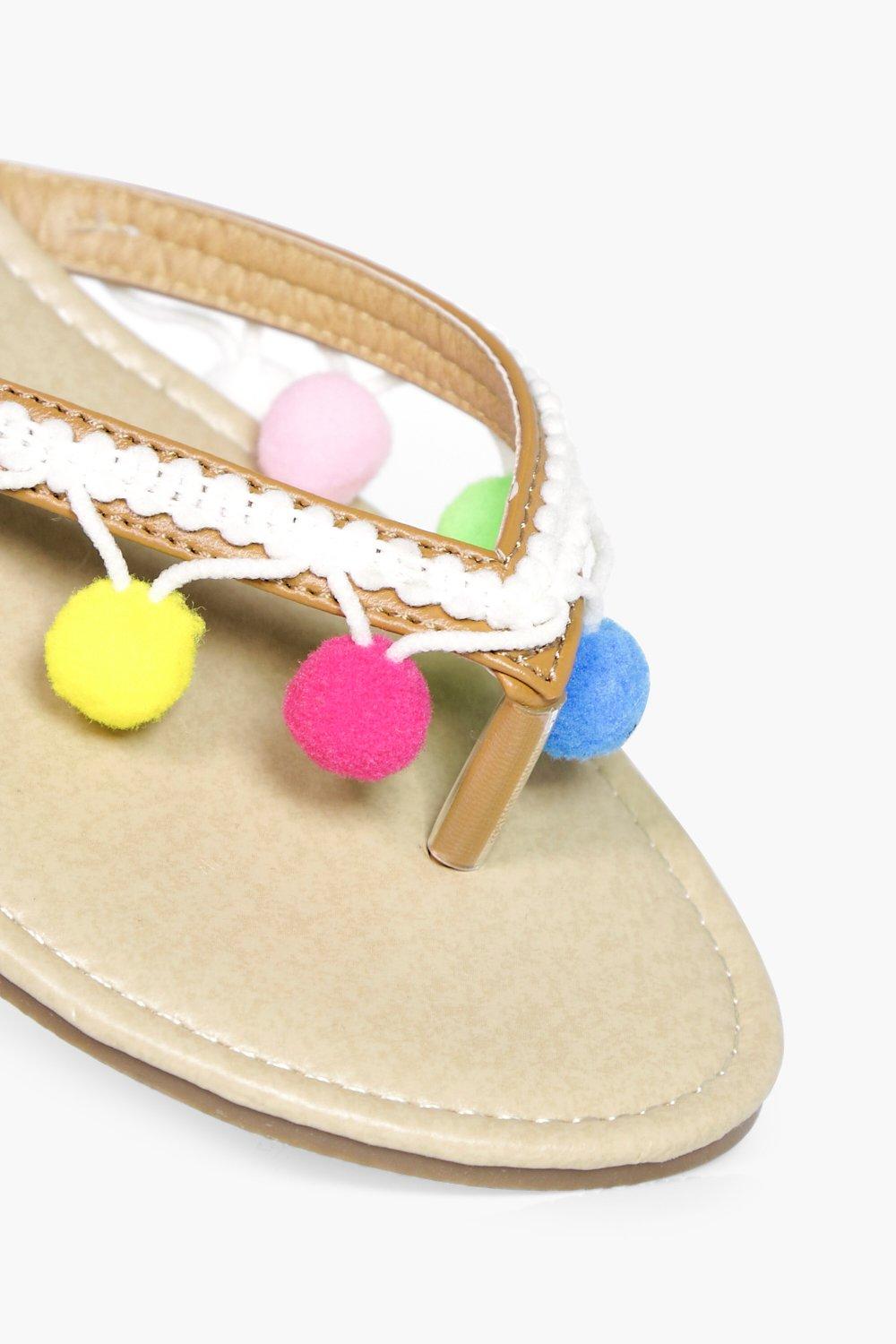 boohoo pom pom sandals