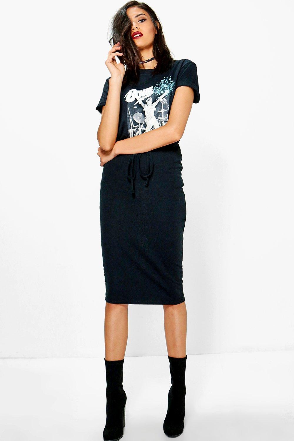drawstring midi skirt