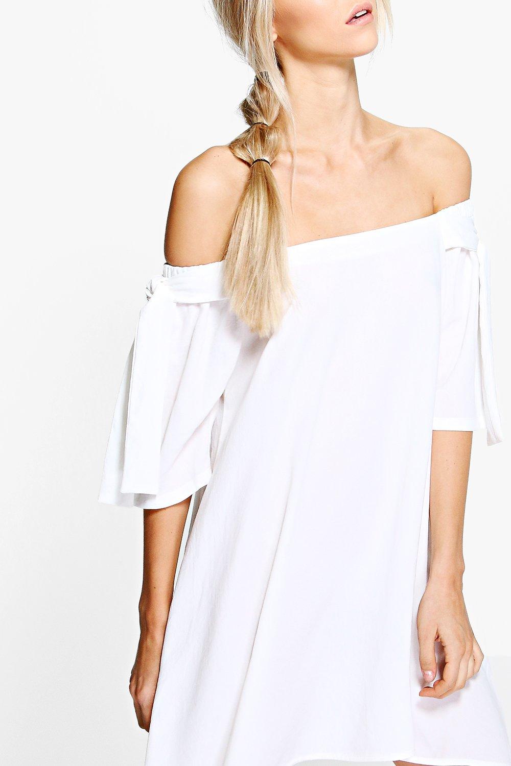 tie sleeve shift dress