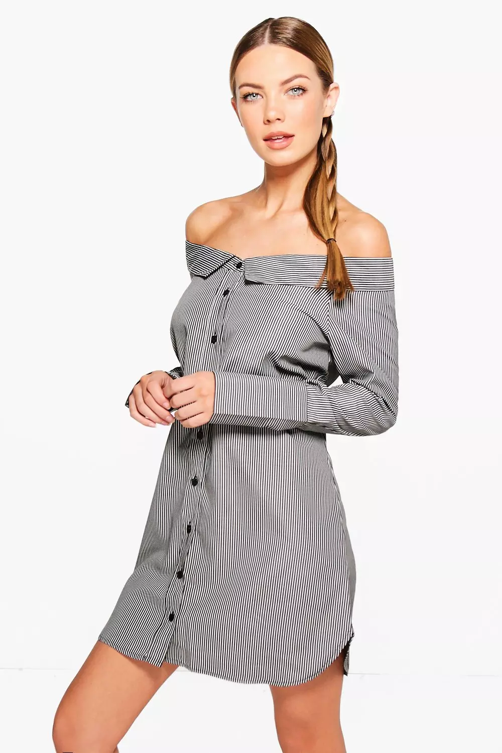 Off shoulder best sale shirt dress