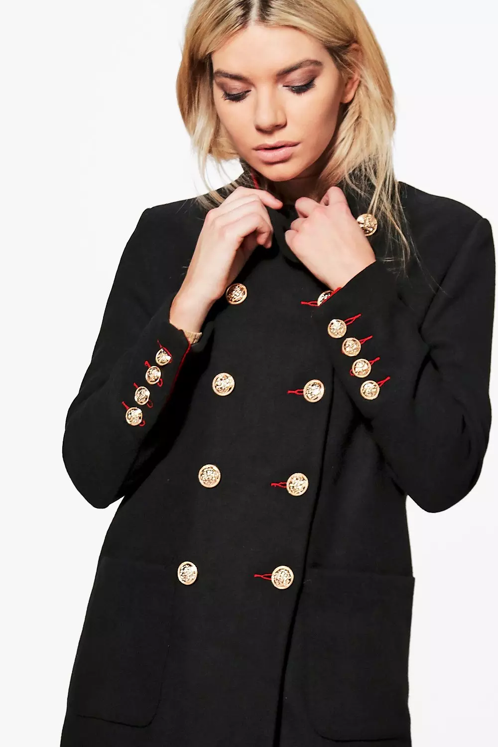 Ladies black military on sale coat