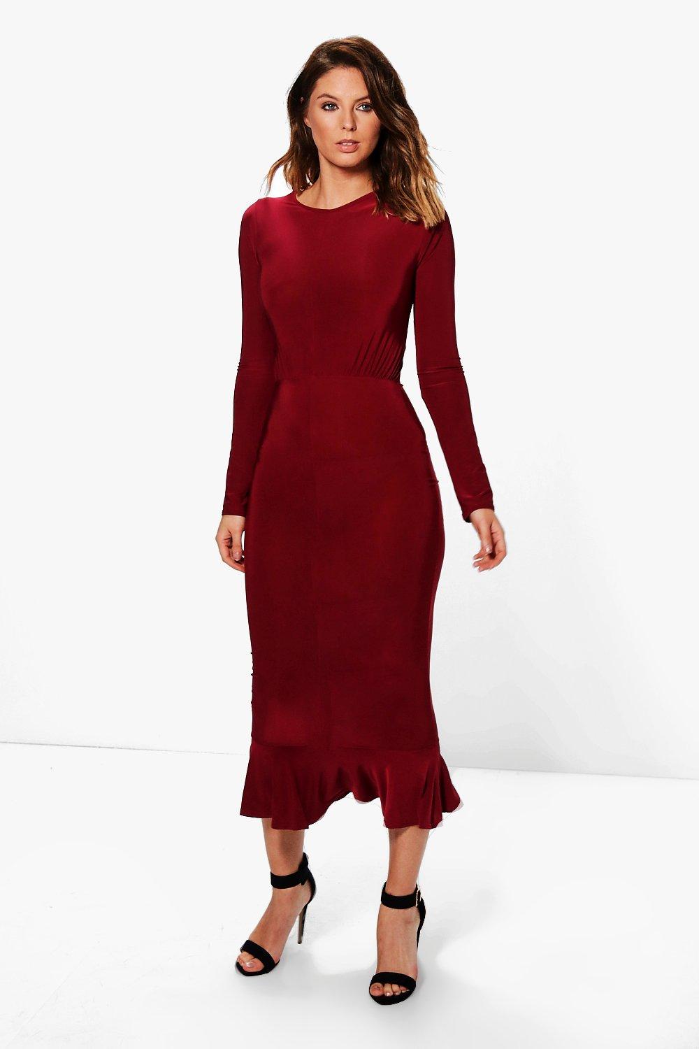 long sleeve peplum dress uk