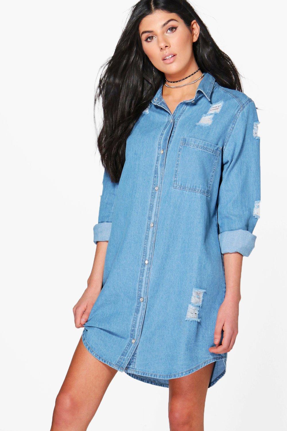 oversized denim shirt dress