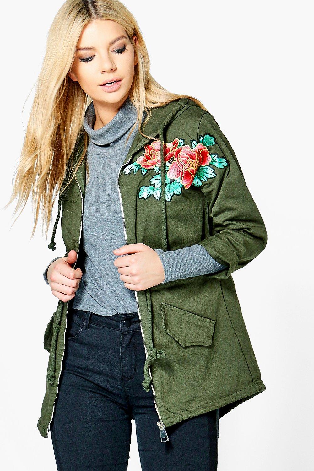 embroidered parka