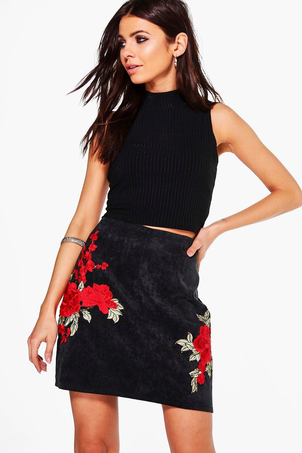 black cord a line skirt