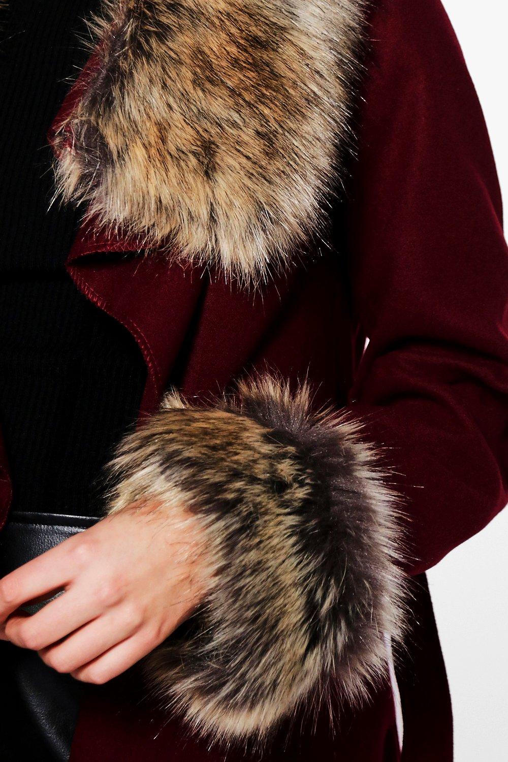 fake fur collar and cuffs