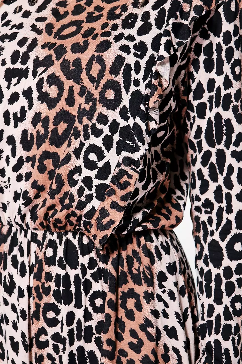 Multi Sonia Frill Detail Leopard Print Playsuit alternative image
