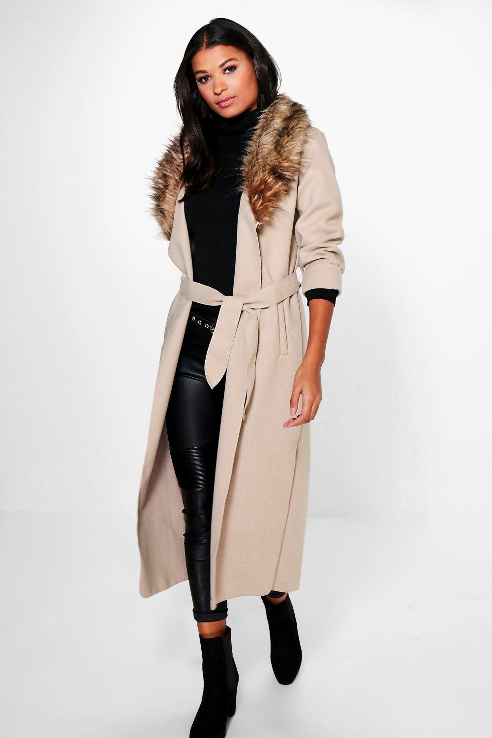 coatigan with fur collar