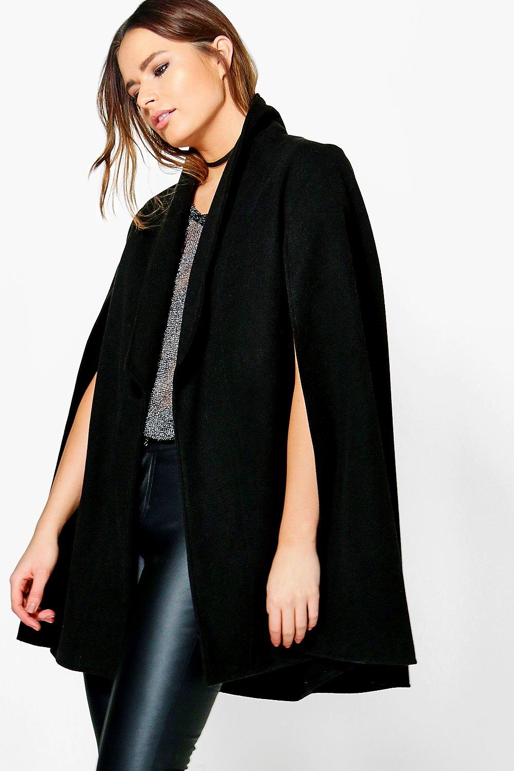 Women s Wool Look Cape Boohoo UK