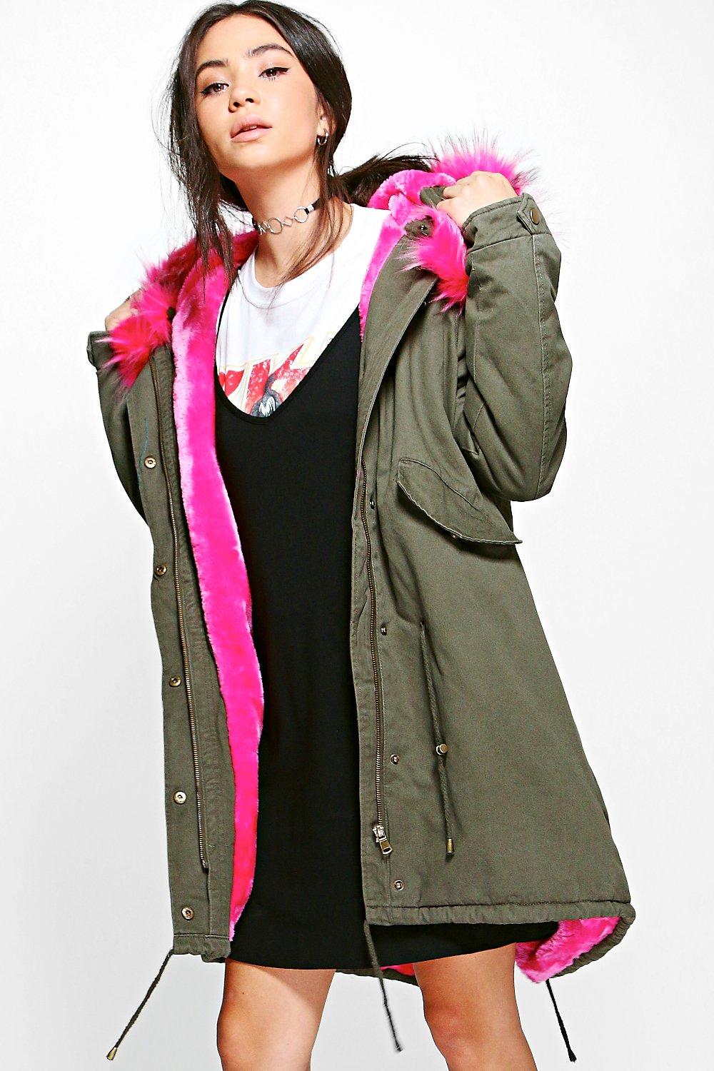 fur lined hooded parka ladies