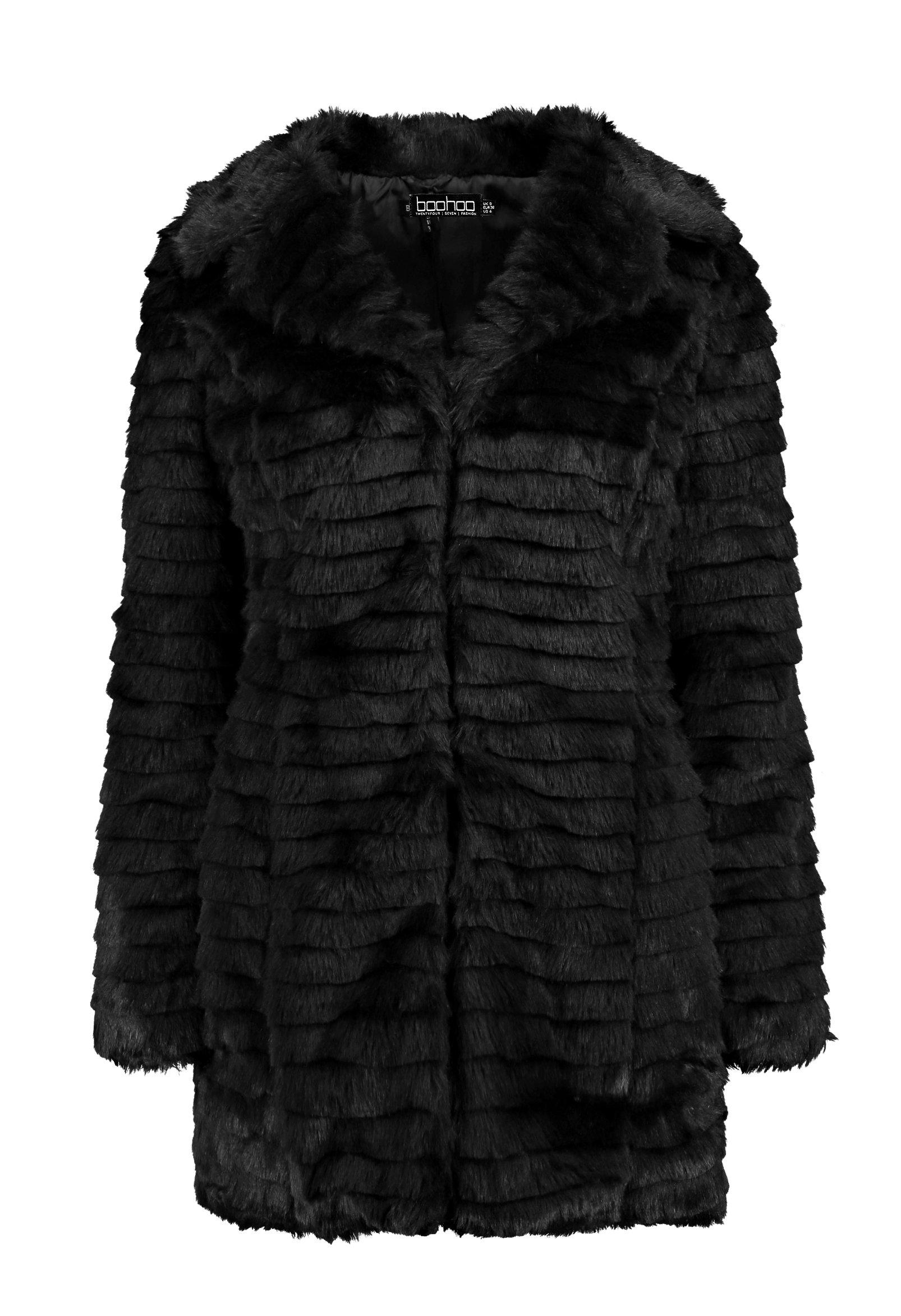 Womens black faux fur hotsell coats uk