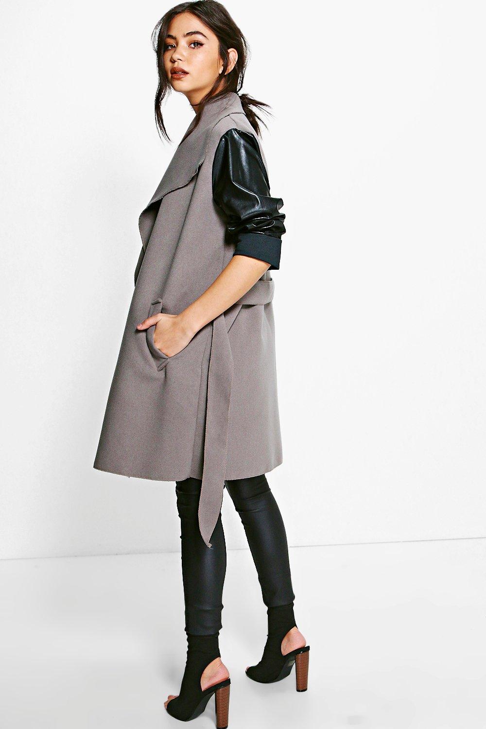 Cappotto con maniche in pelle clearance donna