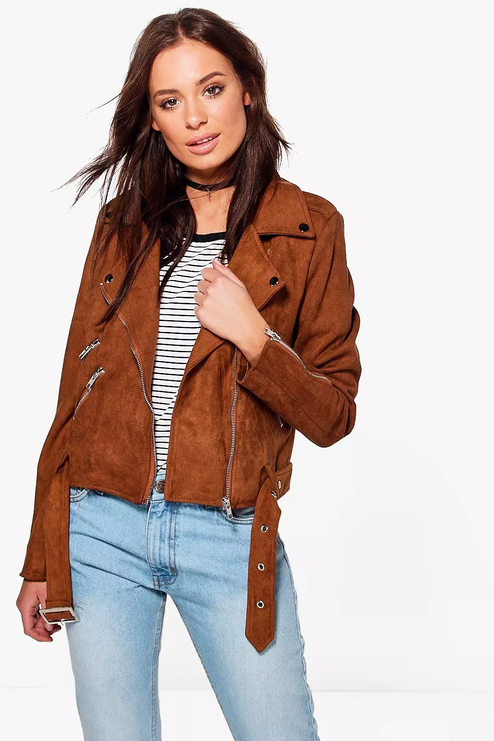 Suedette biker sales
