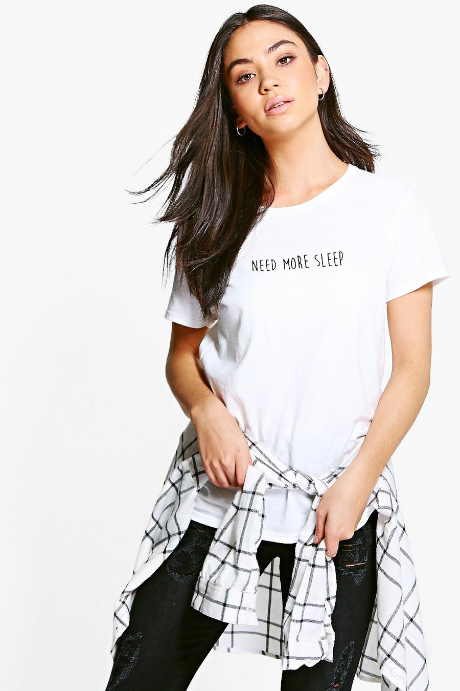 camiseta con eslogan "need more sleep" lexi, Blanco bianco image number 1