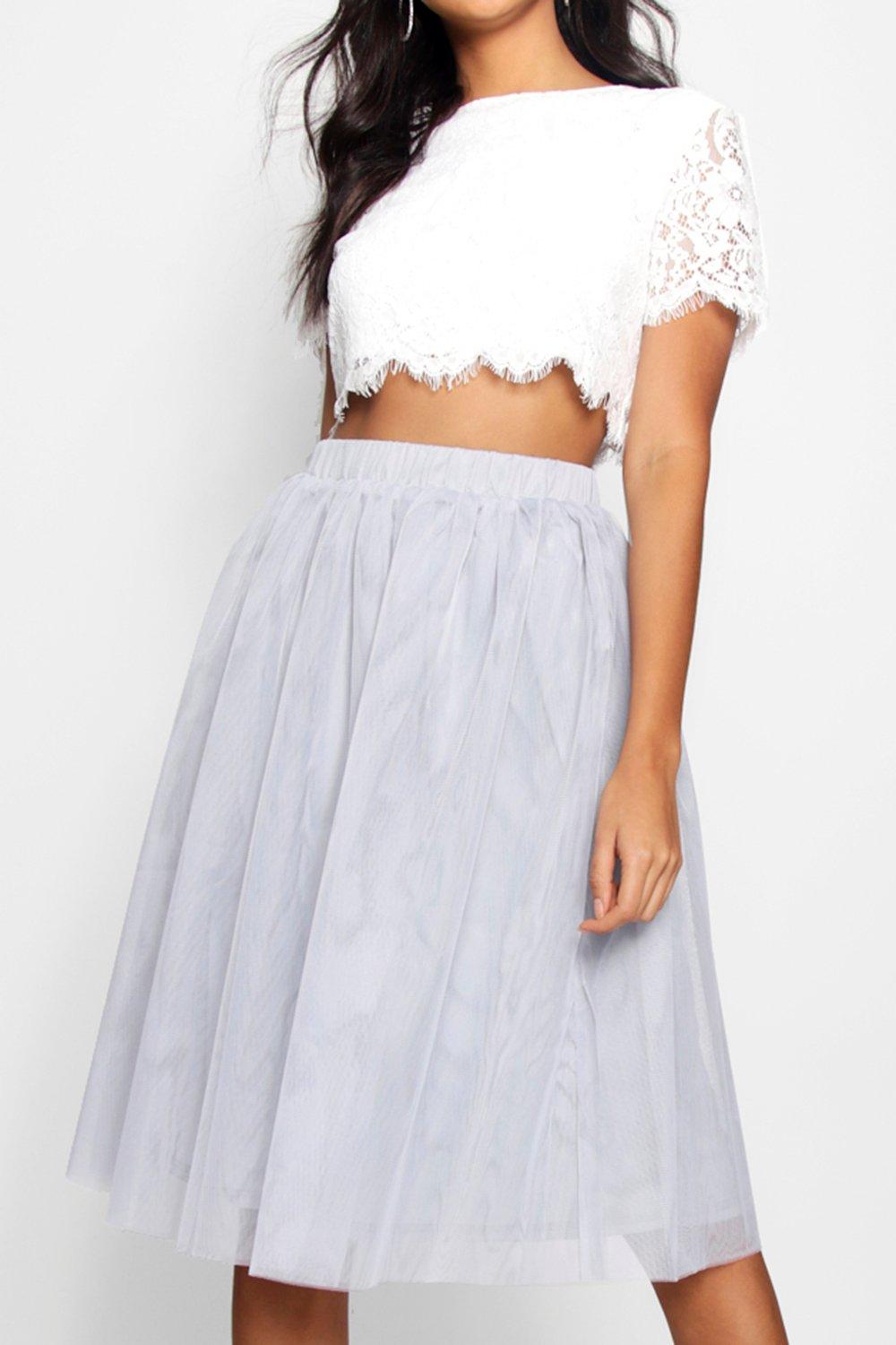 White tulle 2025 skirt boohoo