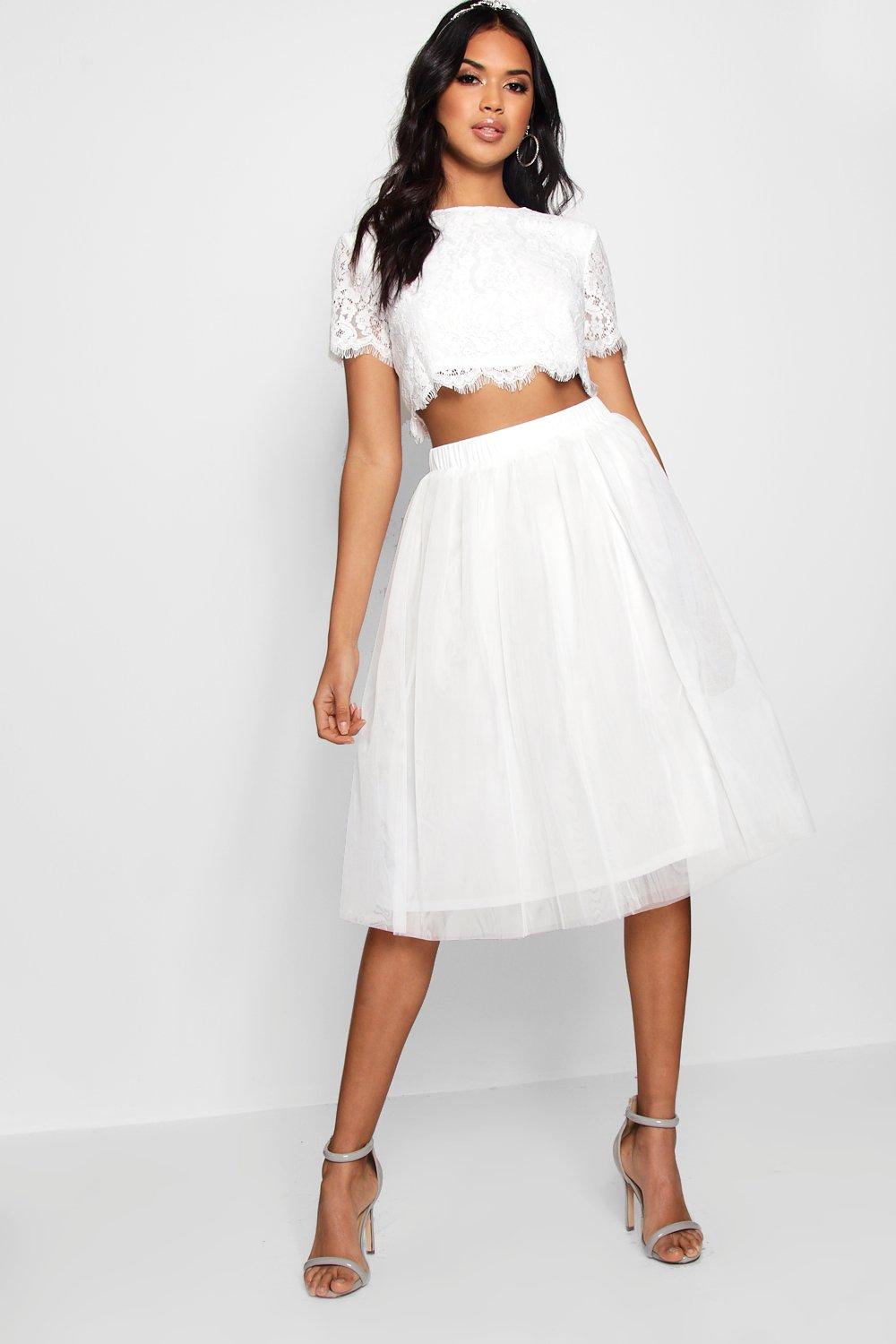 white midi skirt co ord