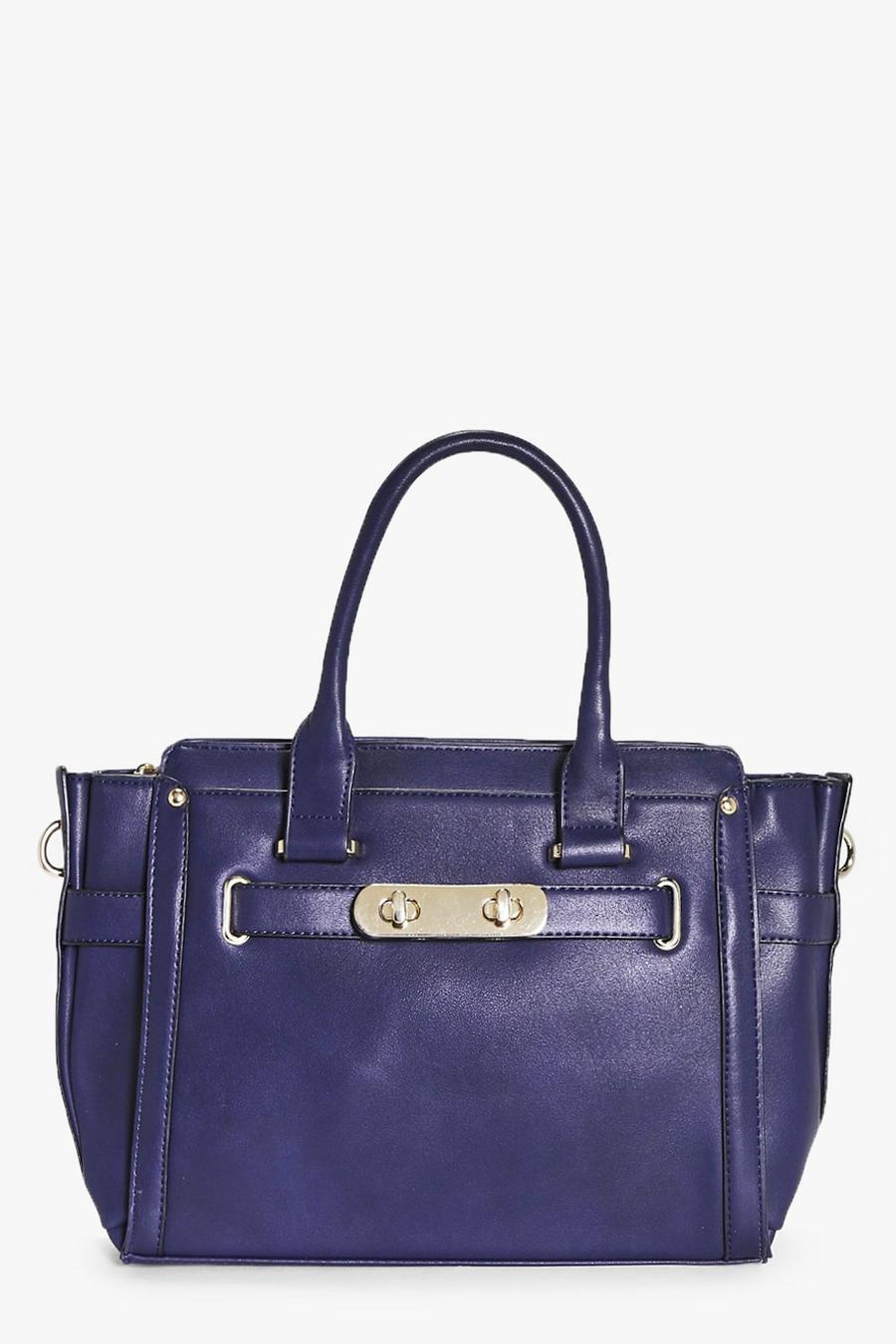 Blue Leah Double Turn Lock Detail Winged Day Bag image number 1