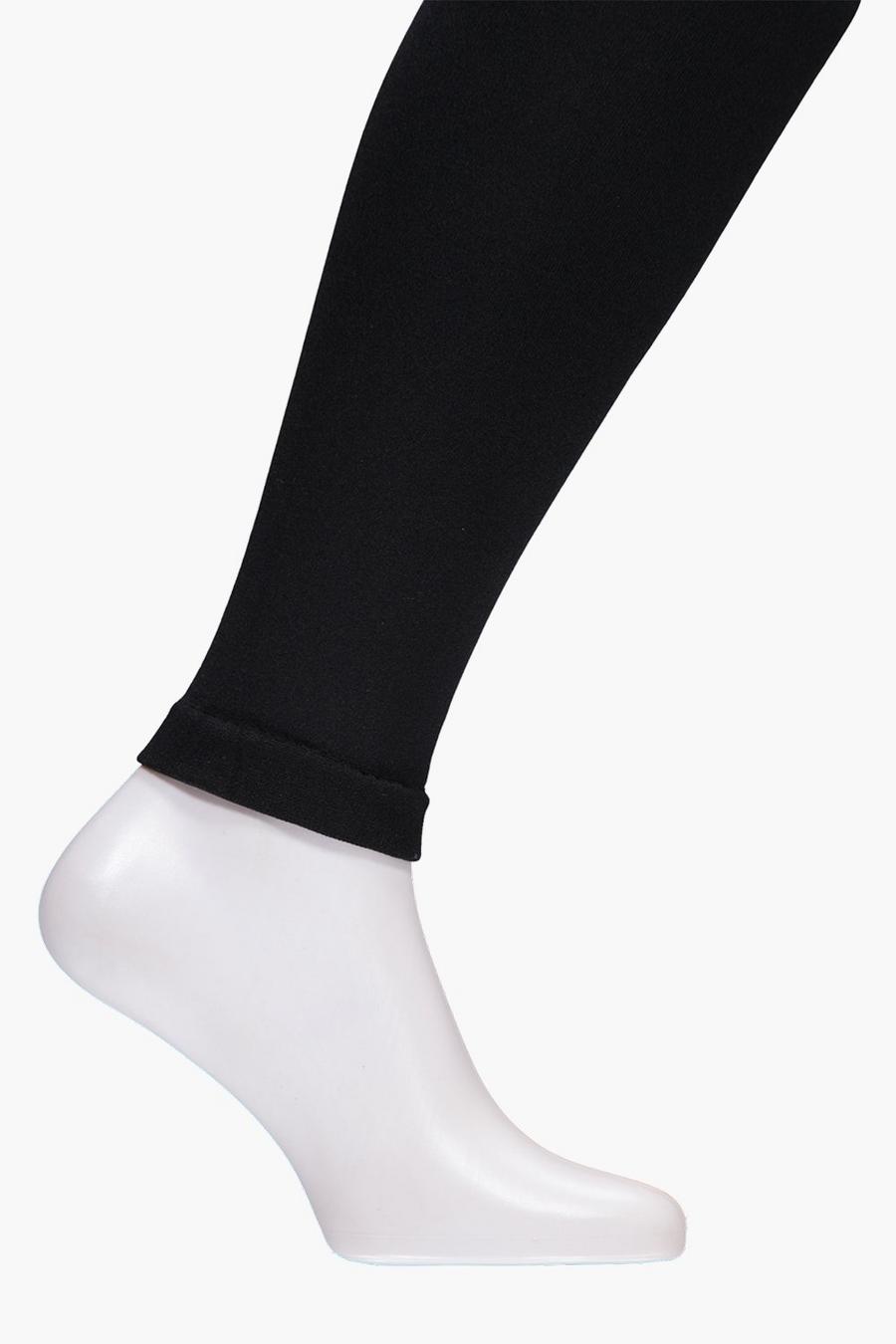 Black svart Daisy Supersoft Lined Footless Tights image number 1