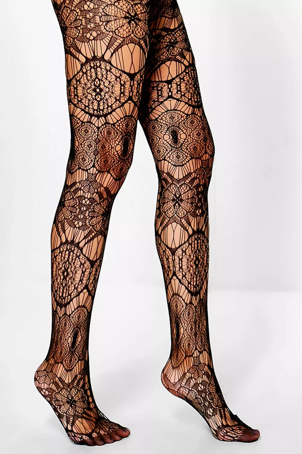 Floral Lace Fishnet Tights