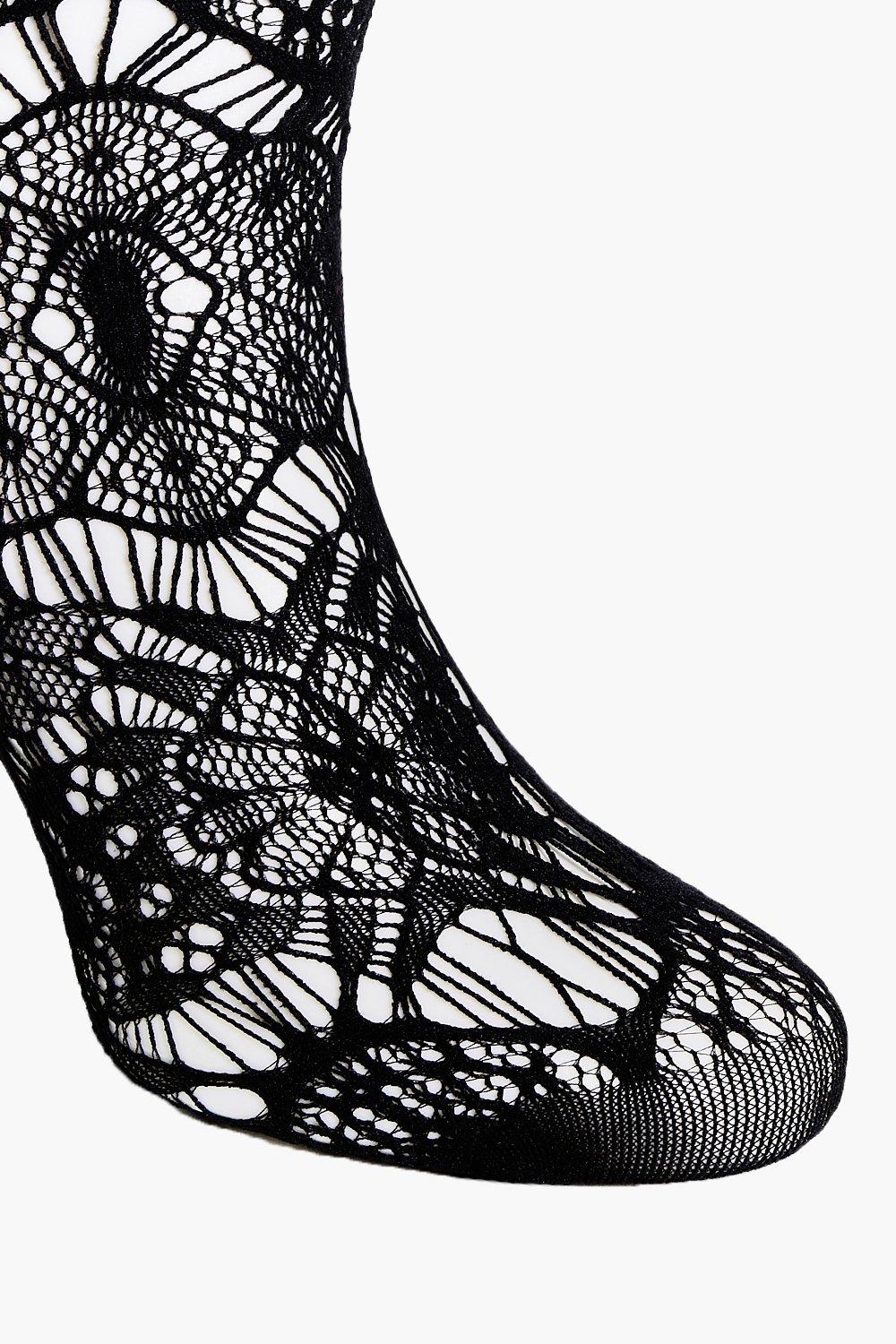 Floral Lace Fishnet Tights