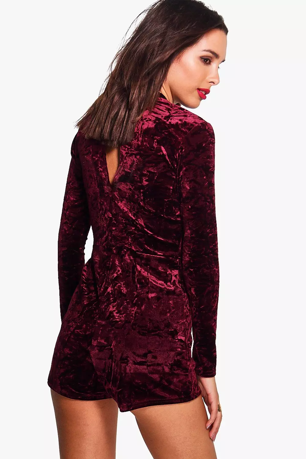 Crushed velvet playsuit deals