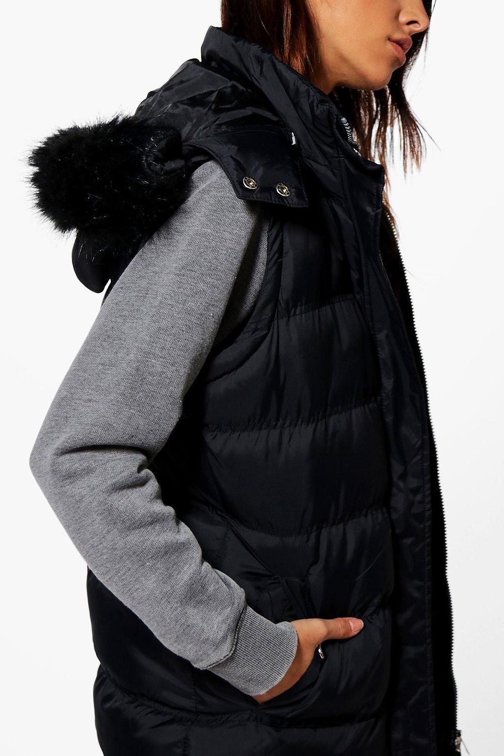 sleeveless jacket with hood