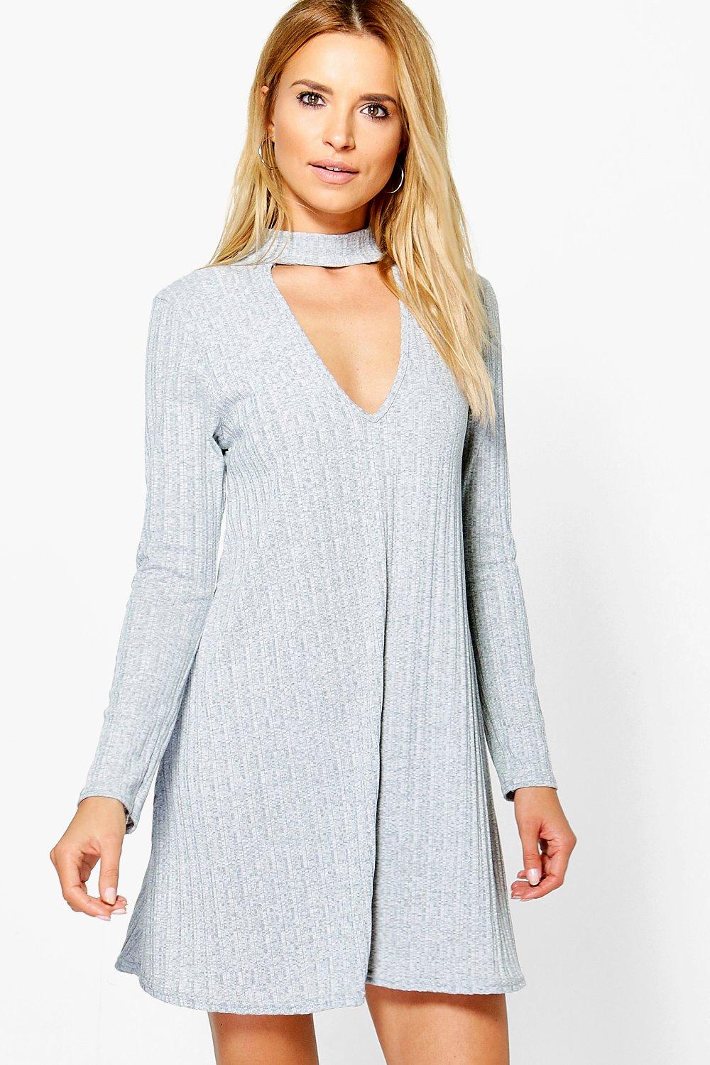 boohoo knitted swing dress