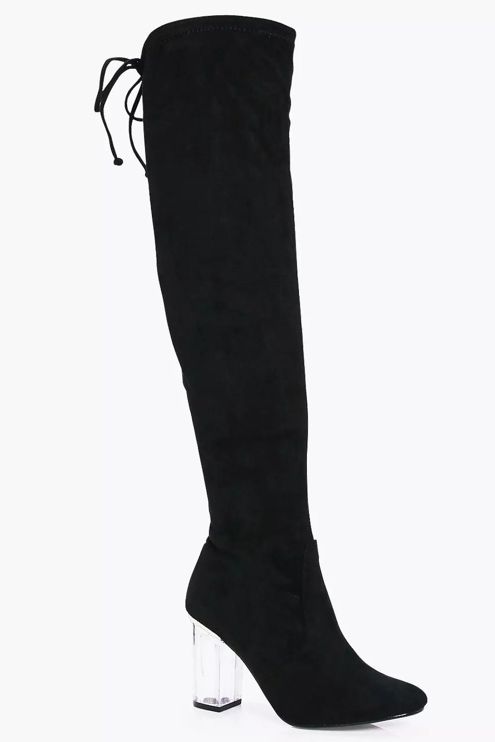 Over the knee boots with sales clear heel