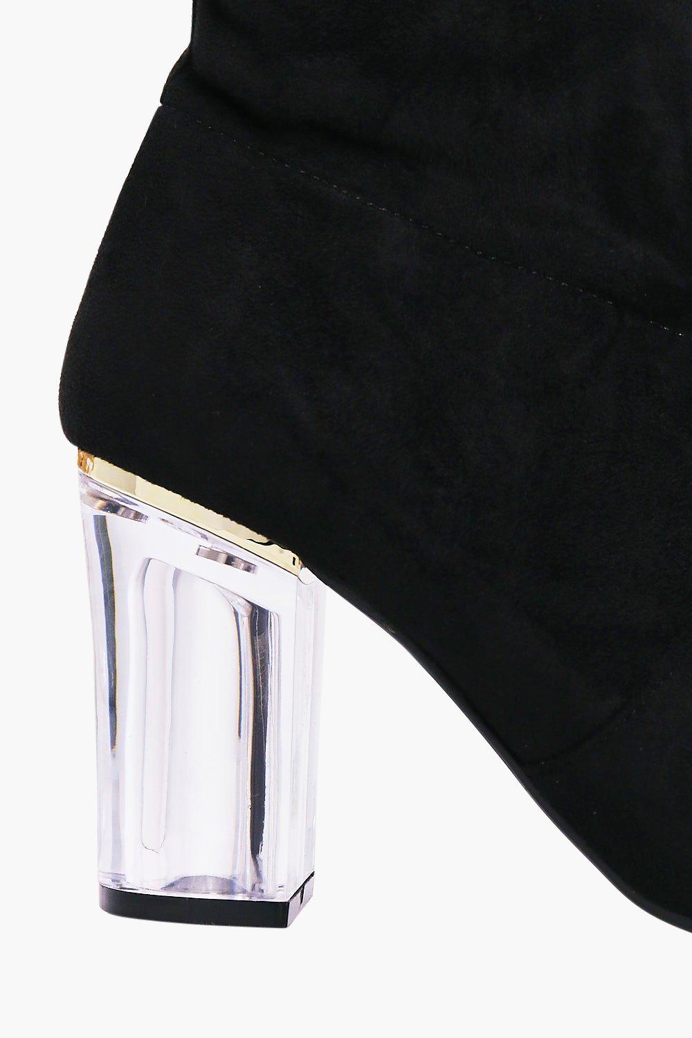 Ivy Clear Block Heel Over The Knee Boot