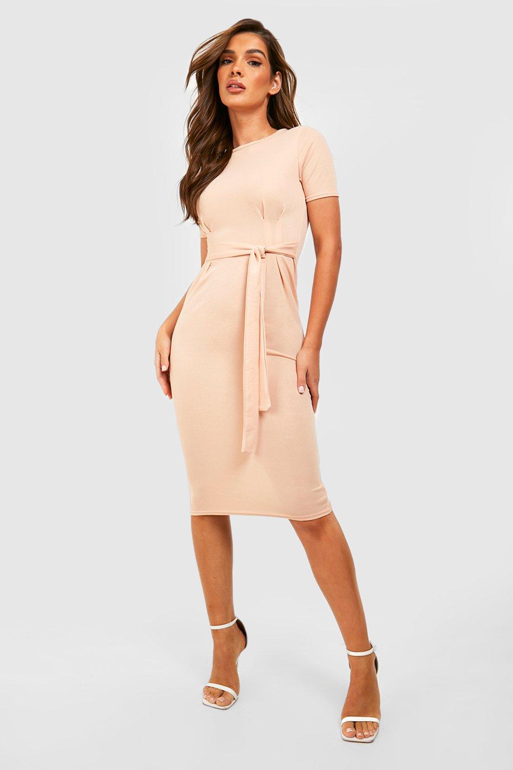 Boohoo nude dress store