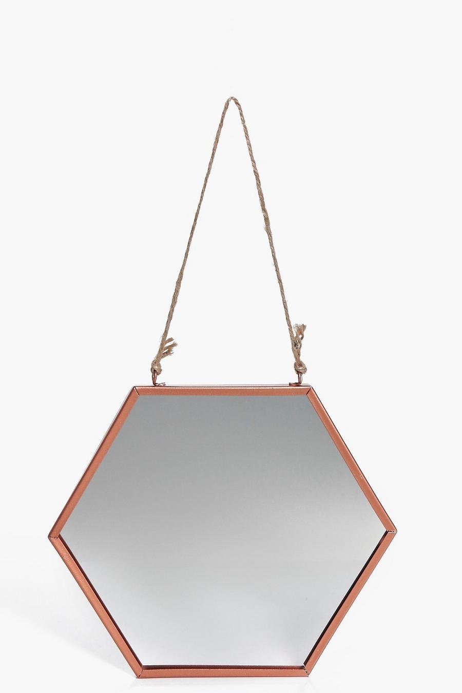 Espejo hexagonal color cobre, Bronce metallic image number 1