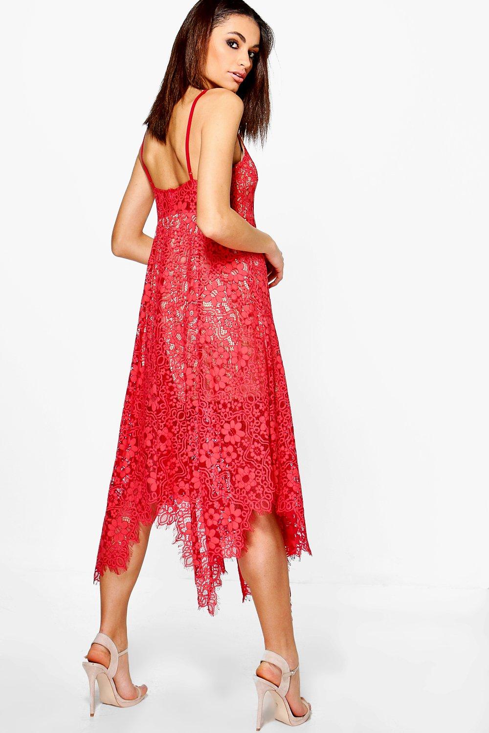 boohoo boutique eyelash lace midi dress