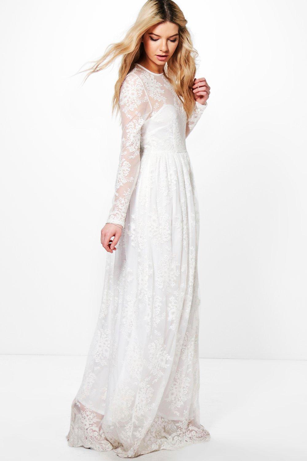 boohoo lace maxi dress