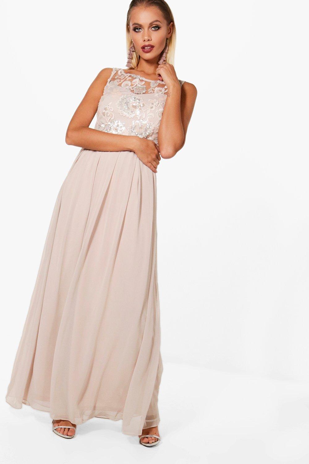 boutique embellished top maxi dress