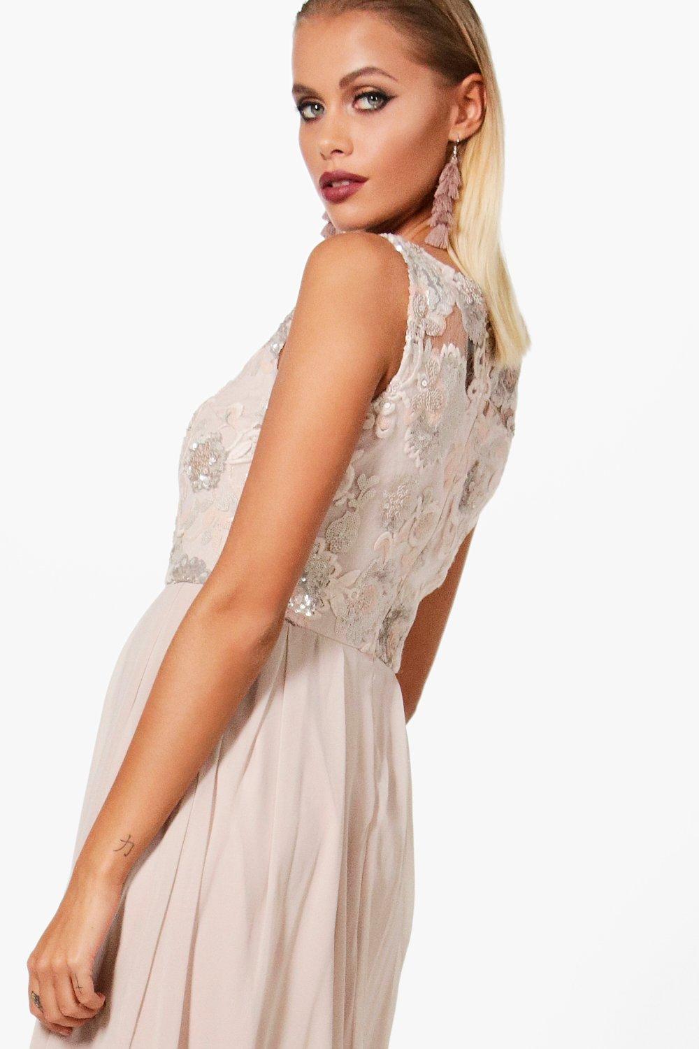 boutique embellished top maxi dress