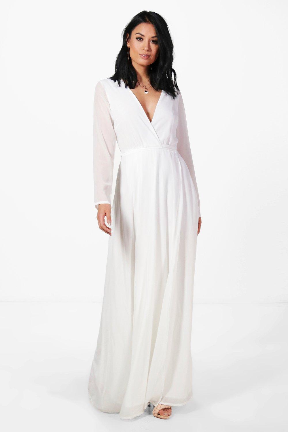 ivory wrap maxi dress