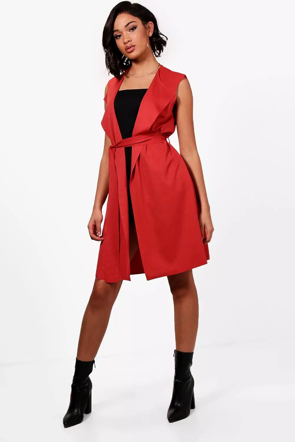 Boohoo sleeveless duster sales