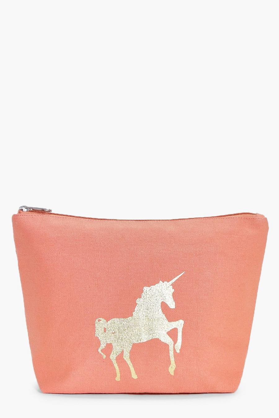 Pink Unicorn Foil Print Make Up Bag image number 1
