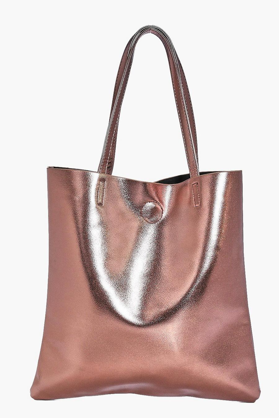 Bronze metallic Matilda PU Metallic Shopper Bag image number 1