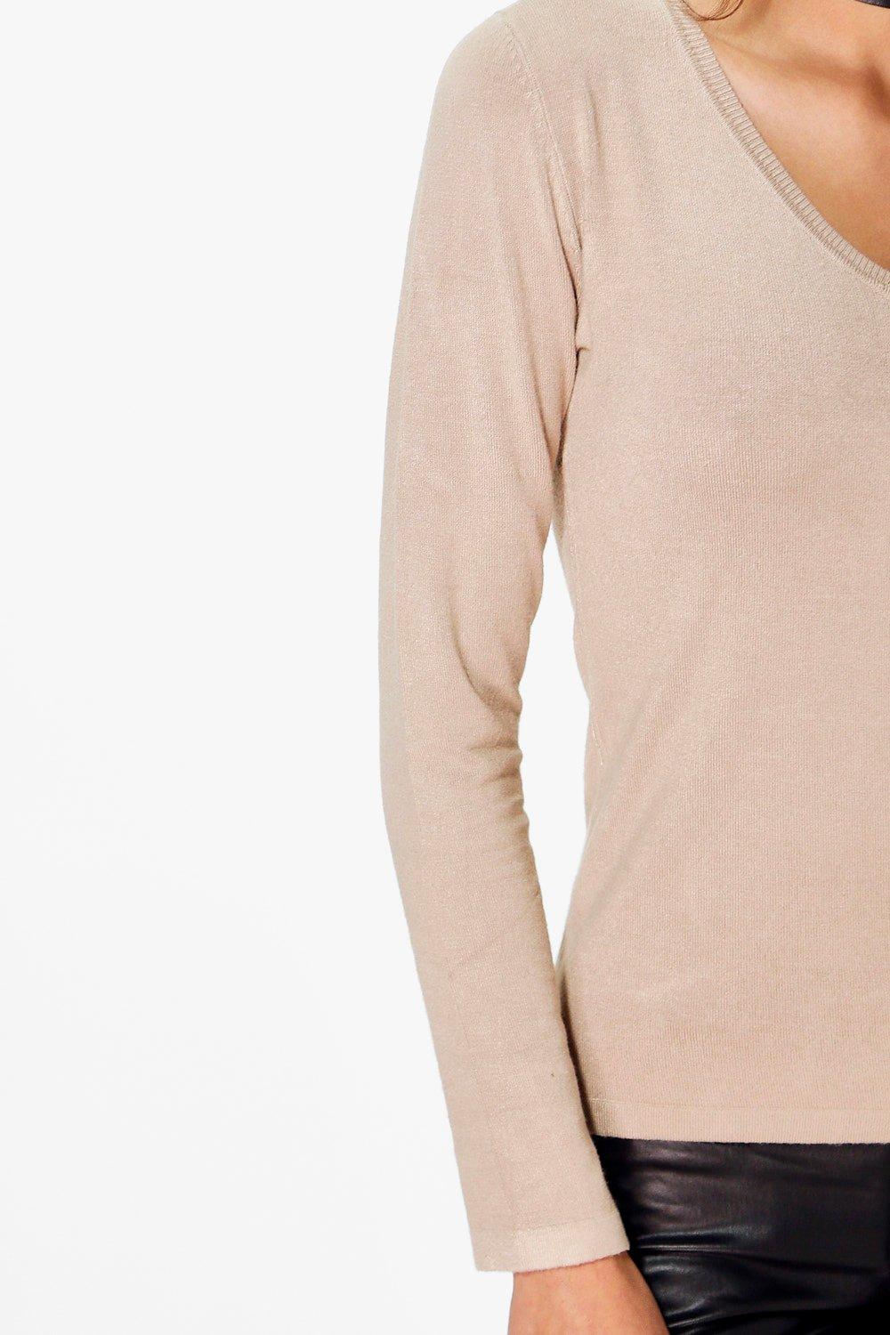 fine knit v neck jumper