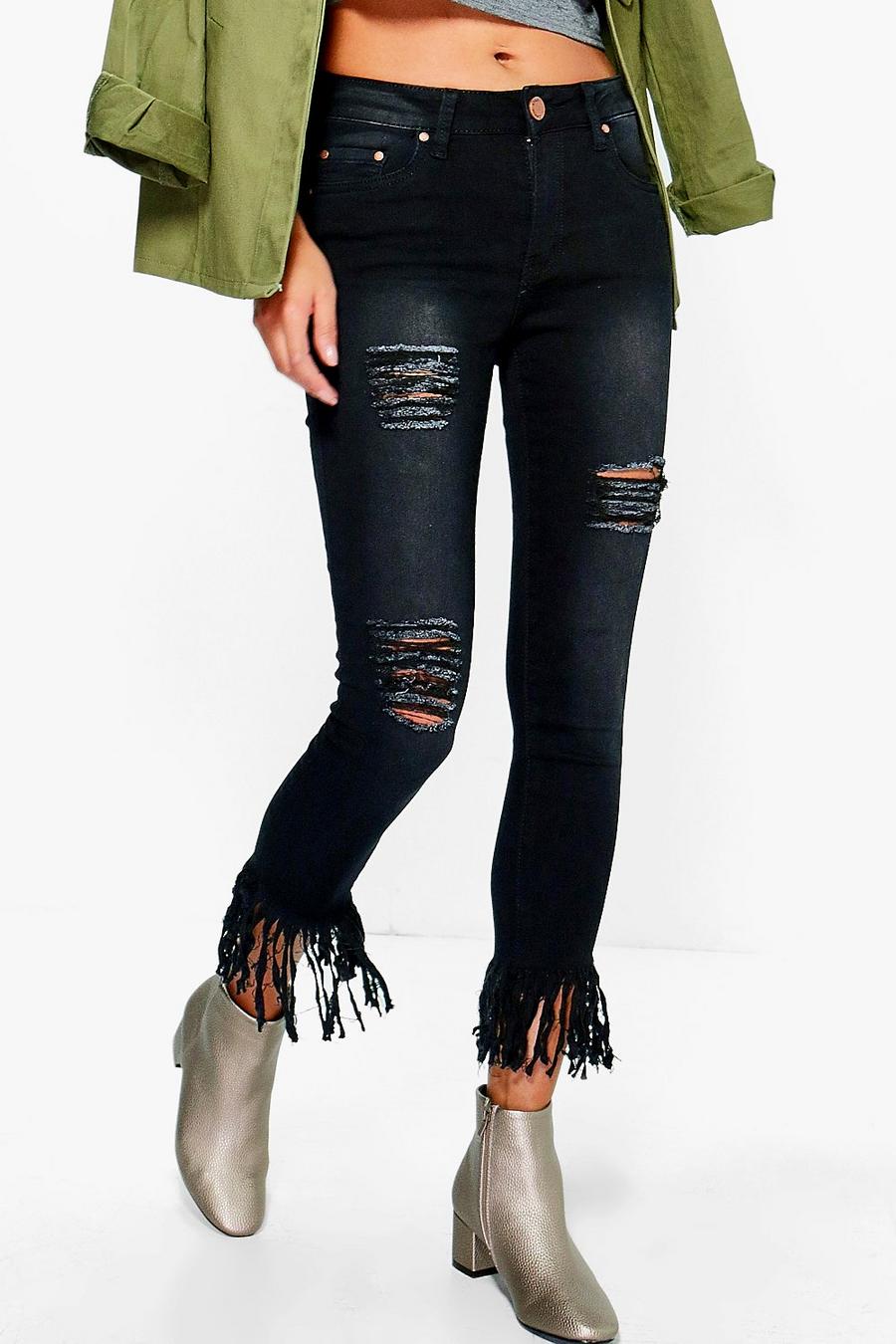 jenna jeans skinny con fondo super sfrangiato image number 1