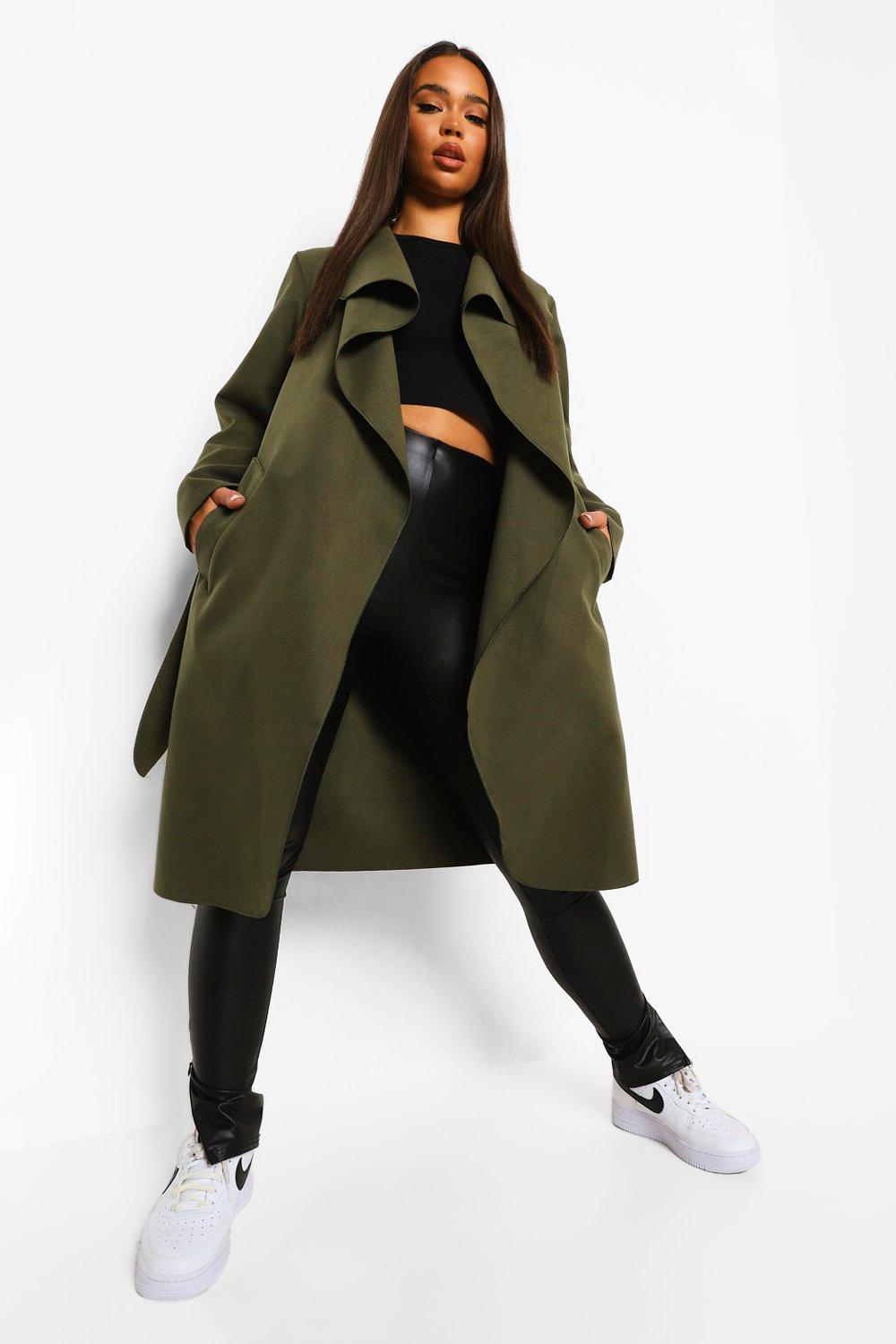 Belted Shawl Collar Coat boohoo UK