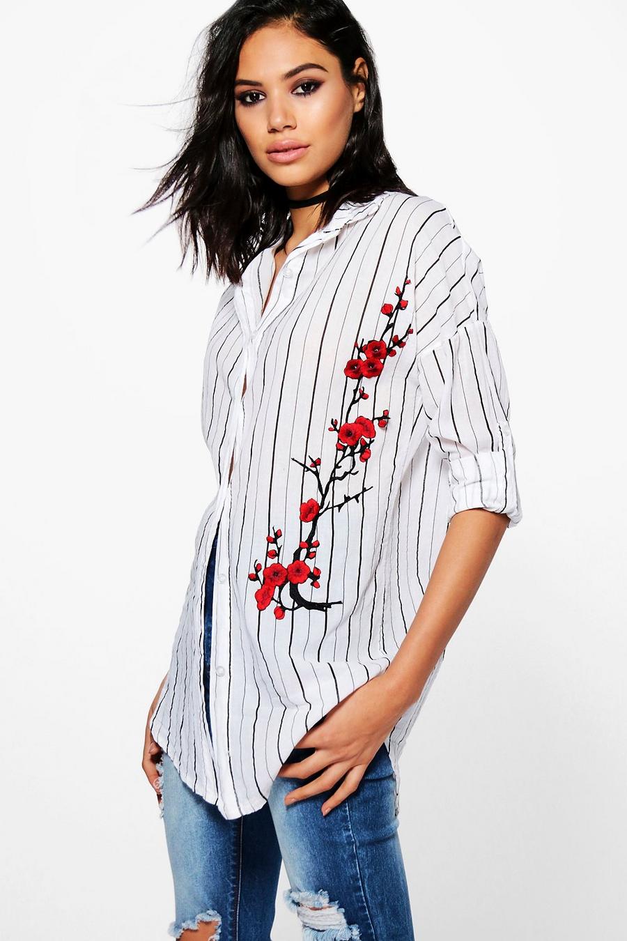 Multi Hannah Stripe Embroidered Woven Shirt image number 1