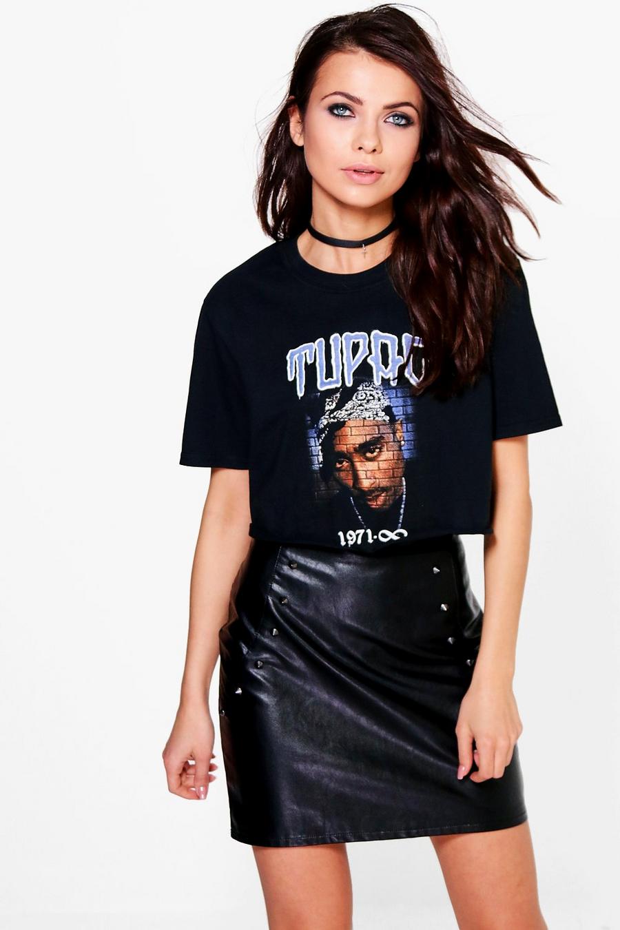 Alexandra Tupac Oversized Licence Band Crop Top image number 1