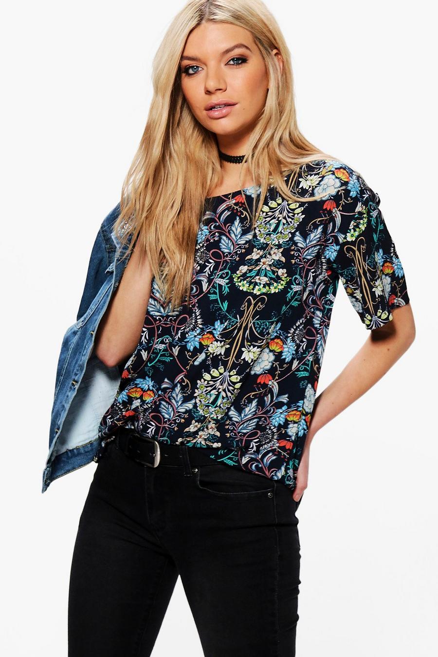 Multi Faye Floral Crepe Shell Top image number 1