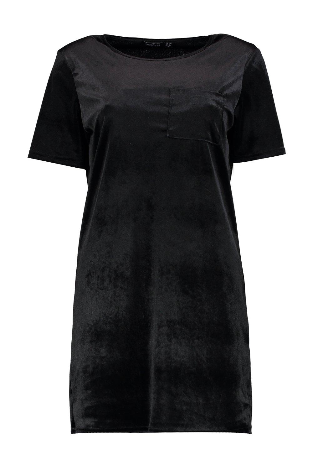Emilia Velvet T Shirt Dress boohoo UK