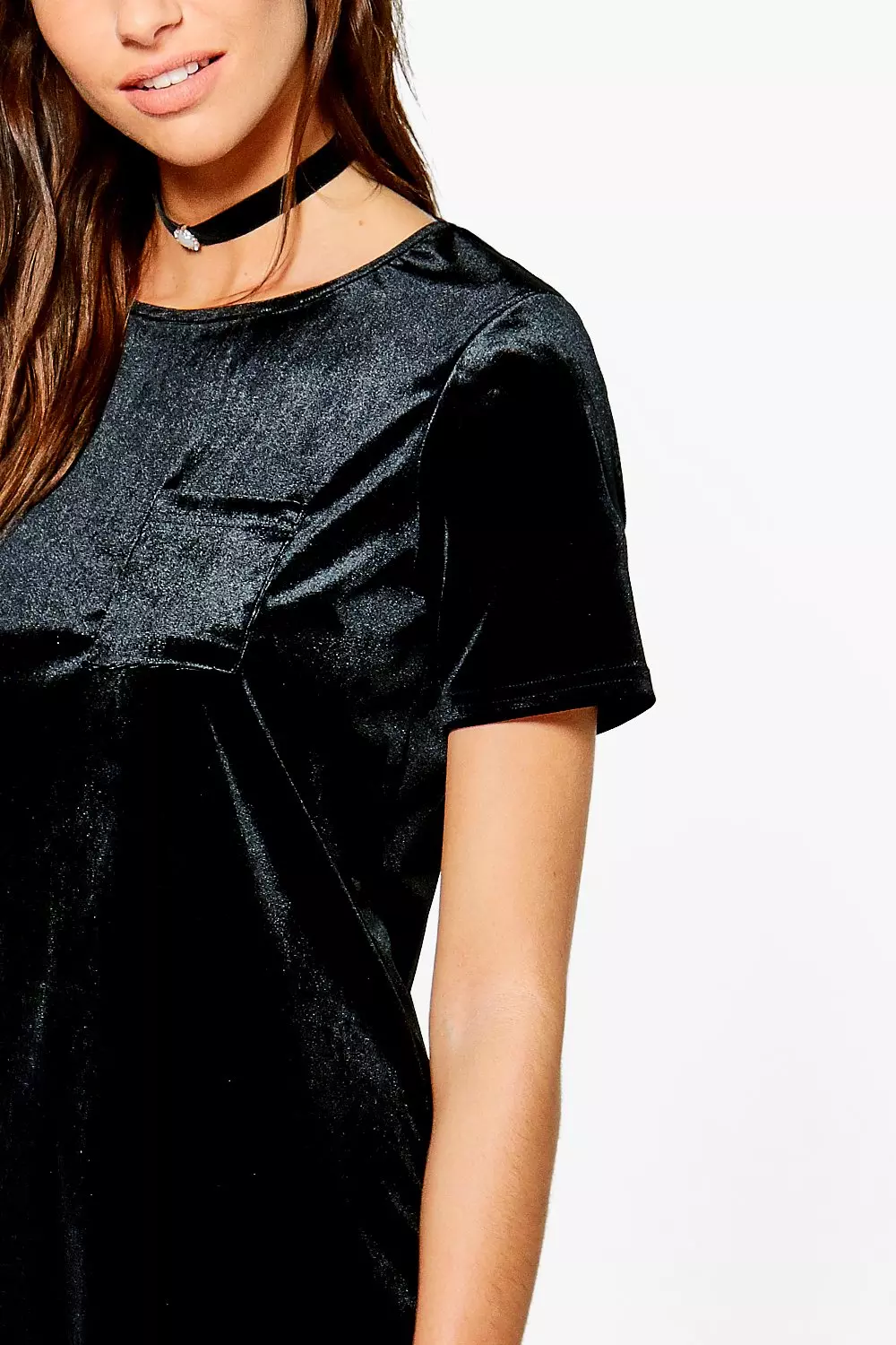 Black velvet clearance t shirt dress